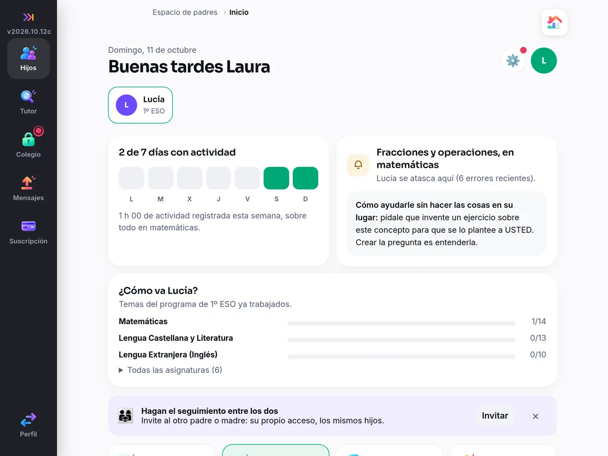Espacio de familia en la tableta: el resumen de la familia